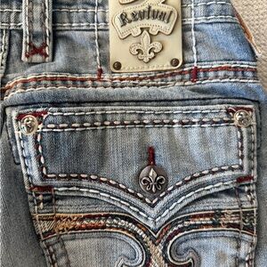 Rock Revival Blue Denim with Orange Stitching